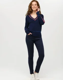 Discount Pull V marine sport chic Pulls|Maille