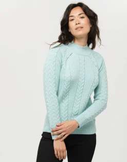 Clearance Pull vert d'eau torsades Pulls|Maille