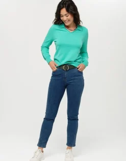 New Pull vert menthe col polo Pulls|Maille