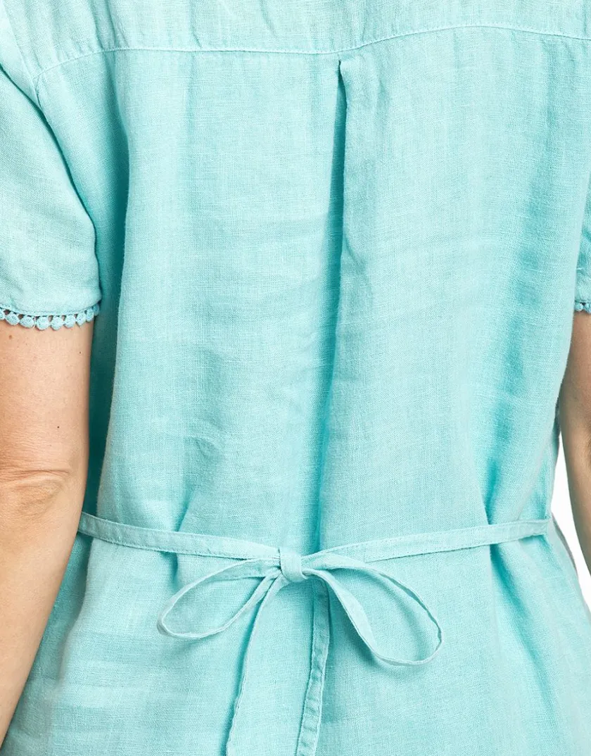Outlet Robe 100% LIN menthe Robes|Robes & Jupes