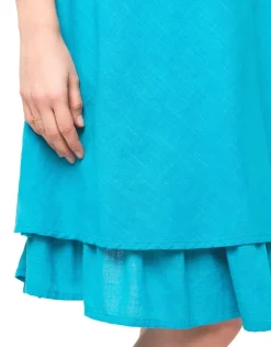Hot Robe ajourée bleu coton Robes|Robes & Jupes