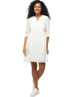 Hot Robe blanche broderies Robes|Robes & Jupes