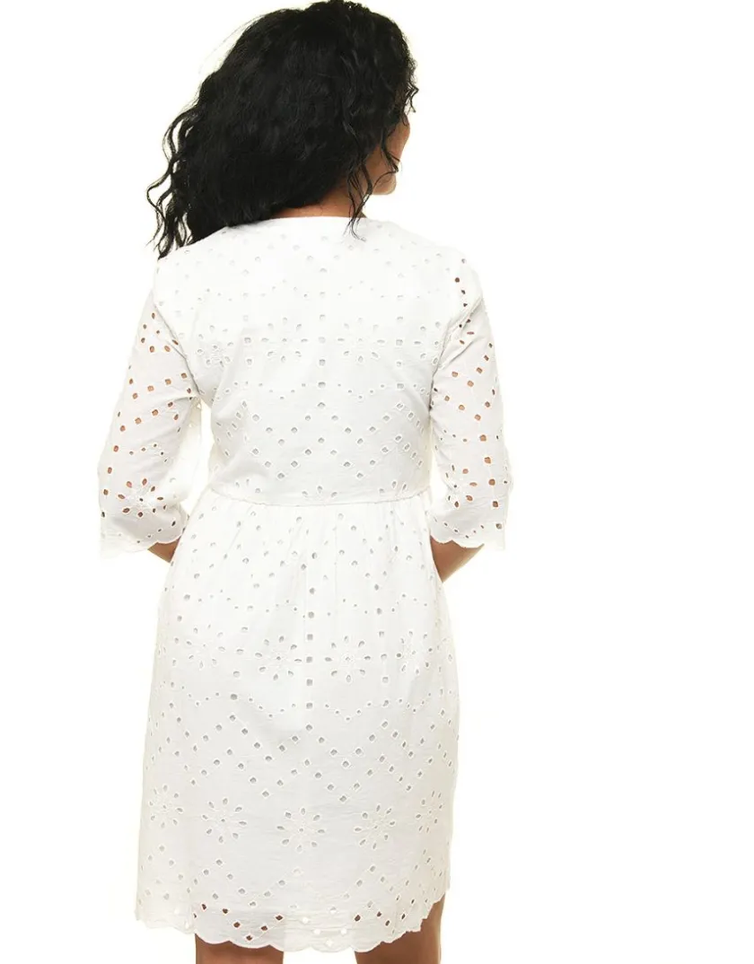Hot Robe blanche broderies Robes|Robes & Jupes