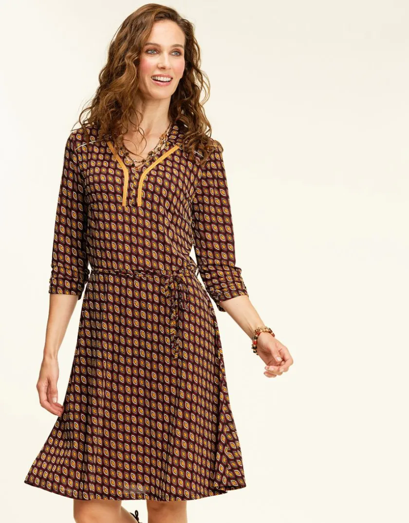 Online Robe bordeaux doré Robes|Robes & Jupes