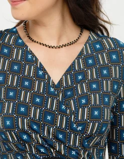 Sale Robe cache-coeur bleue Robes|Robes & Jupes