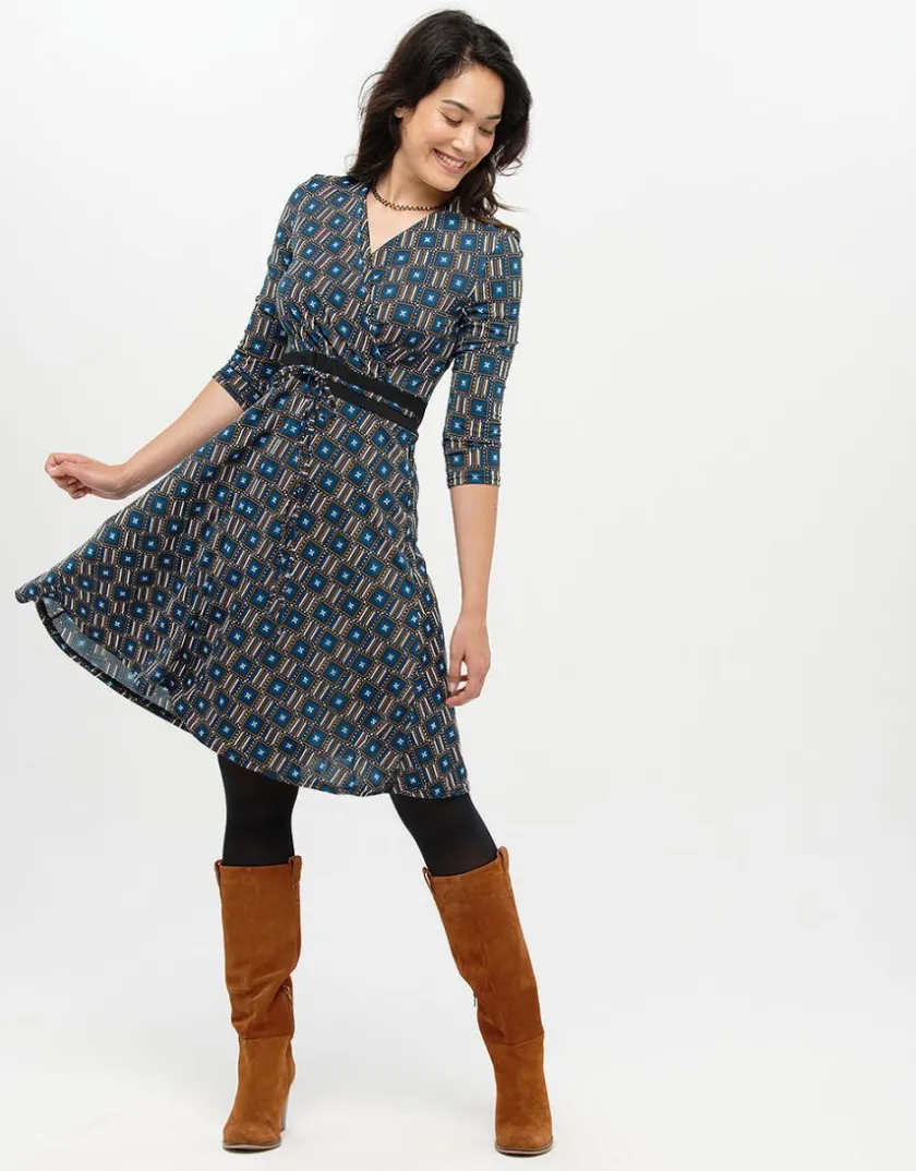 Sale Robe cache-coeur bleue Robes|Robes & Jupes