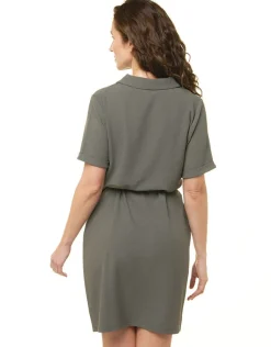 Online Robe chemisier vert kaki Robes|Robes & Jupes