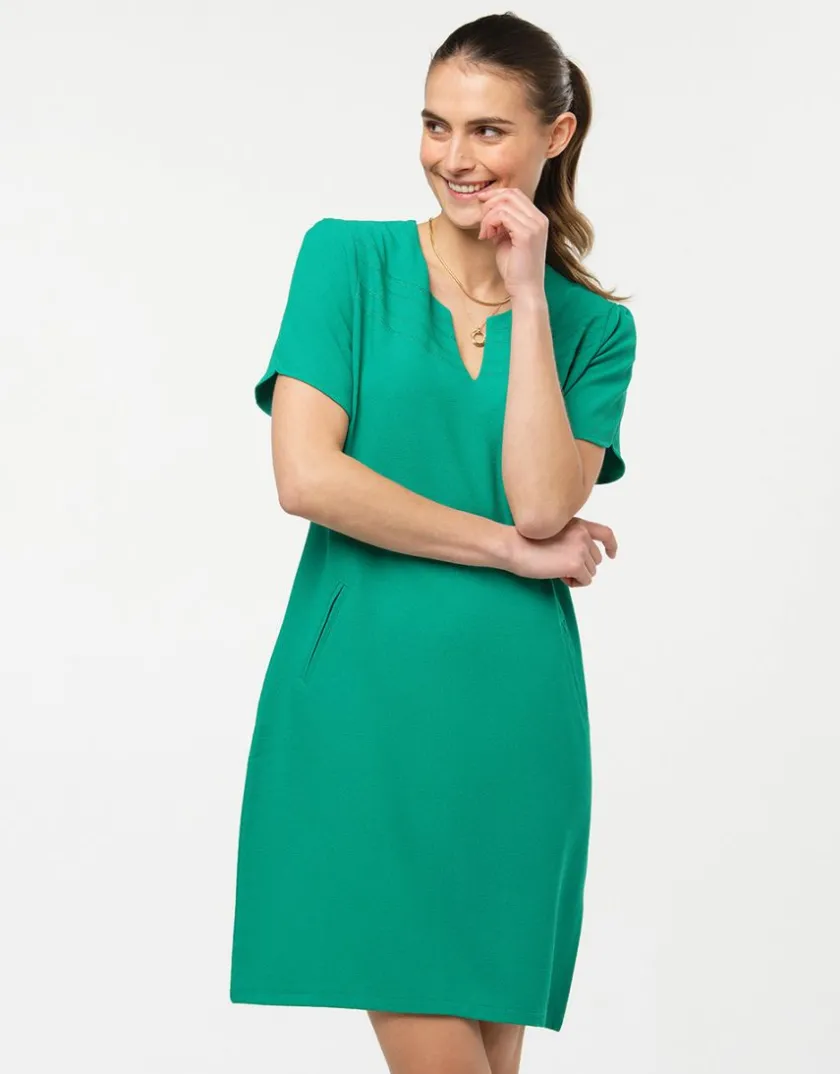 Fashion Robe chic crêpe vert Robes|Robes & Jupes