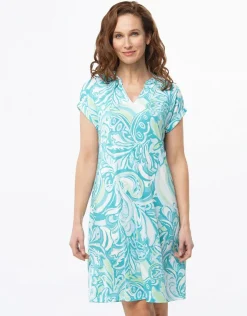 Online Robe chic imprimé bleu Robes|Robes & Jupes
