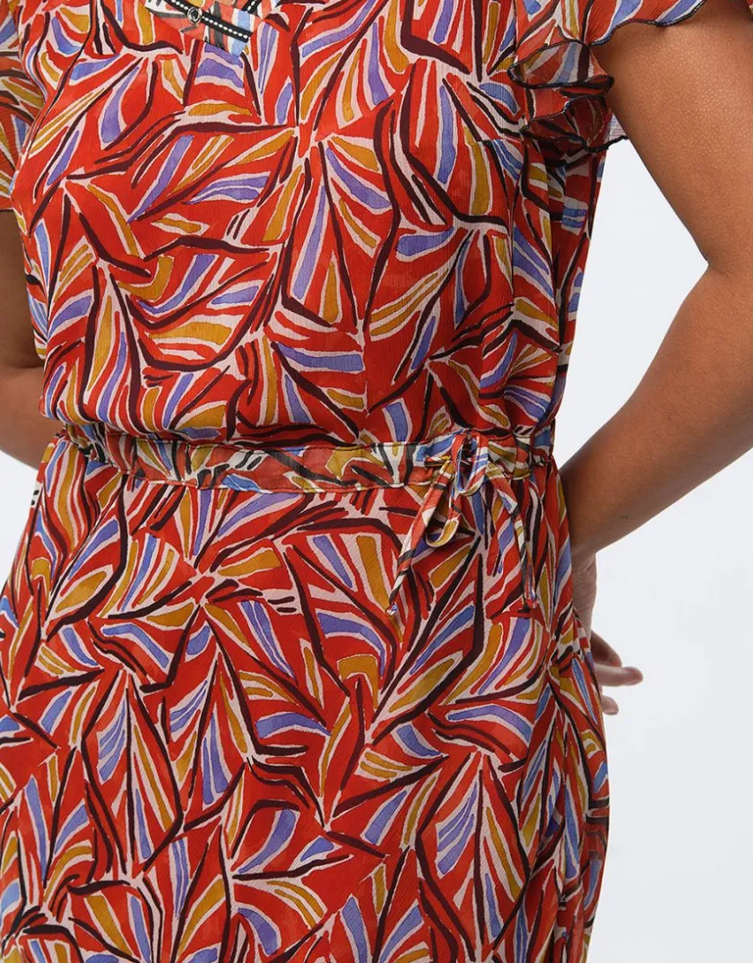 Outlet Robe chic imprimé rouge Robes|Robes & Jupes