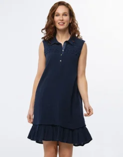 Outlet Robe coton bleu marine Robes|Robes & Jupes