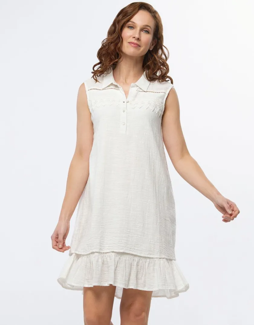 Clearance Robe coton écru Robes|Robes & Jupes