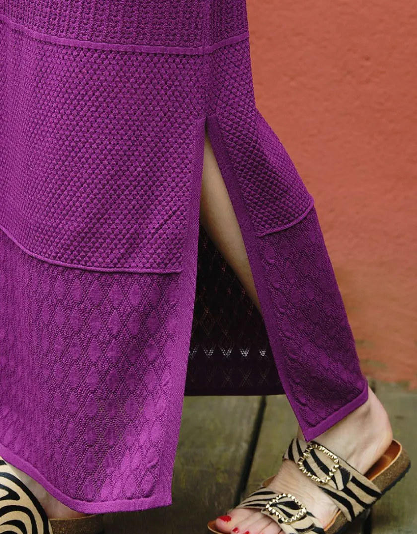 Online Robe crochet violet Robes|Robes & Jupes