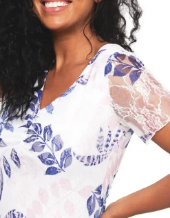 New Robe dentelle blanc bleu Robes|Robes & Jupes