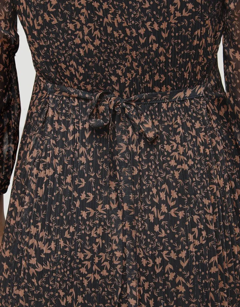 Discount Robe fluide plissée noire Robes|Robes & Jupes