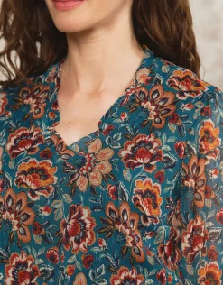 Fashion Robe longue motif bleu Robes|Robes & Jupes