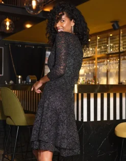 Outlet Robe noir dentelle irisé Robes|Robes & Jupes