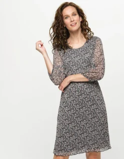 New Robe plissée beige noir Robes|Robes & Jupes