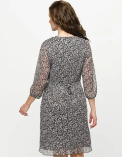 New Robe plissée beige noir Robes|Robes & Jupes