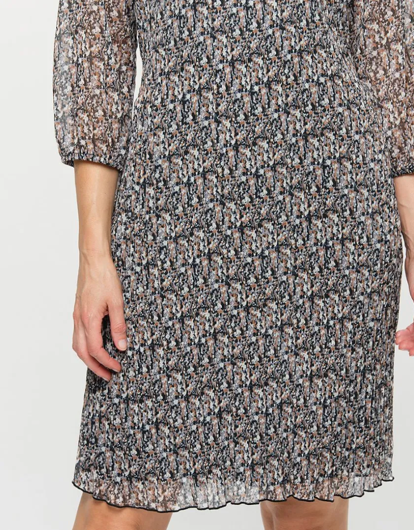 New Robe plissée beige noir Robes|Robes & Jupes