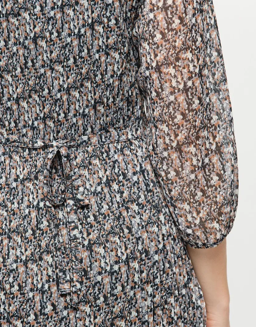New Robe plissée beige noir Robes|Robes & Jupes