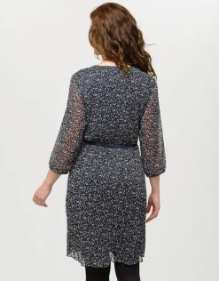 Clearance Robe plissée marine voile Robes|Robes & Jupes