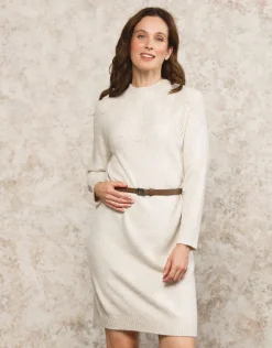 New Robe pull beige ceinturée Robes|Robes & Jupes