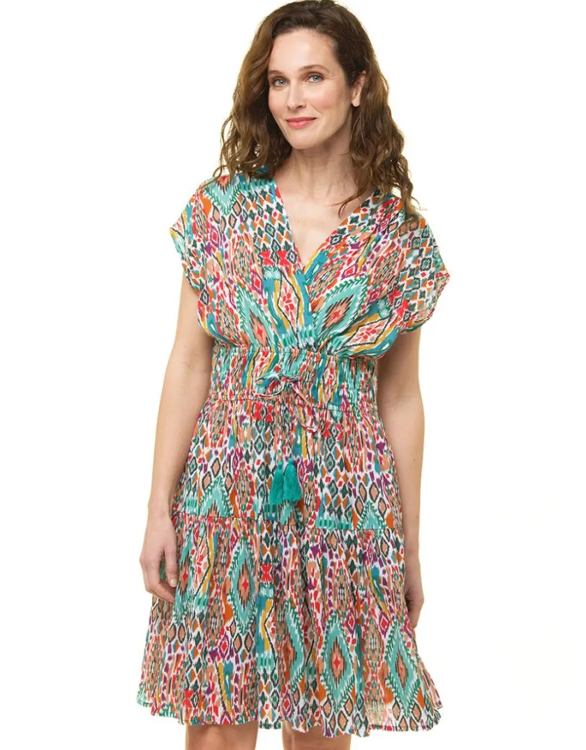 Outlet Robe verte 100% coton Robes|Robes & Jupes