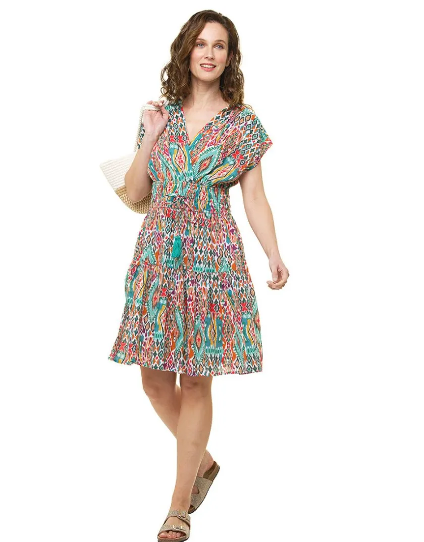 Outlet Robe verte 100% coton Robes|Robes & Jupes