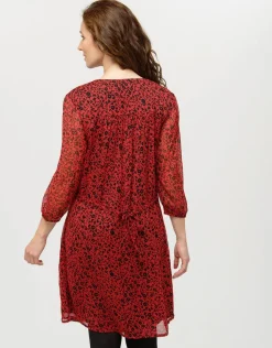 Fashion Robe voile imprimé rouge Robes|Robes & Jupes