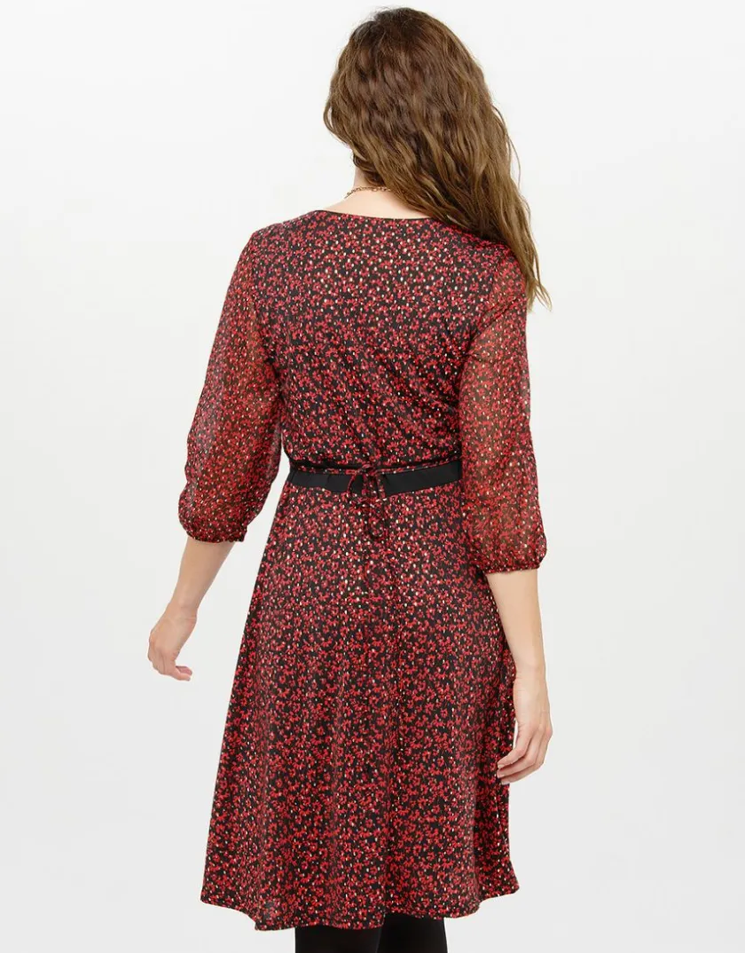 New Robe voile imprimé rouge Robes|Robes & Jupes