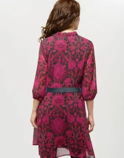 Online Robe voile motif fuchsia Robes|Robes & Jupes