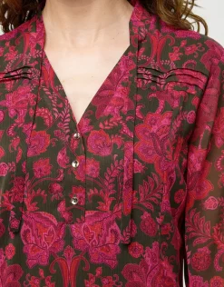 Online Robe voile motif fuchsia Robes|Robes & Jupes