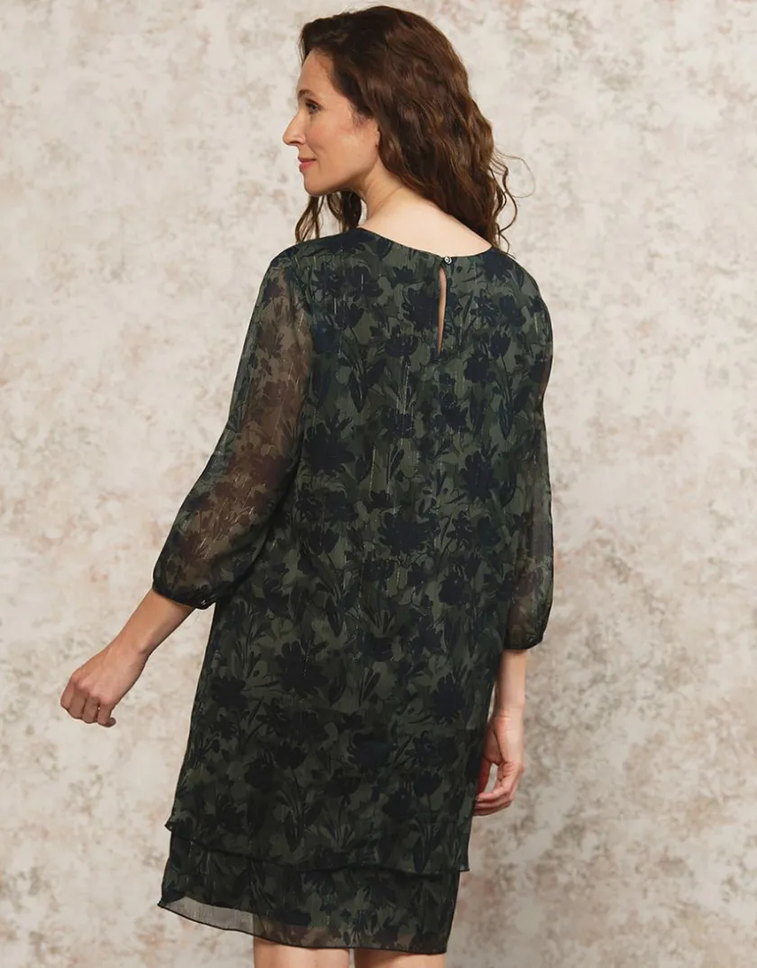 New Robe voile motif kaki Robes|Robes & Jupes