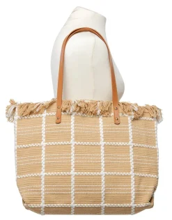 Discount Sac cabas beige frange Maroquinerie|Accessoires