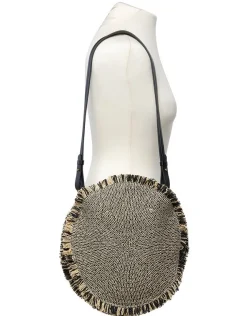 Sale Sac rond paille noir Maroquinerie|Accessoires