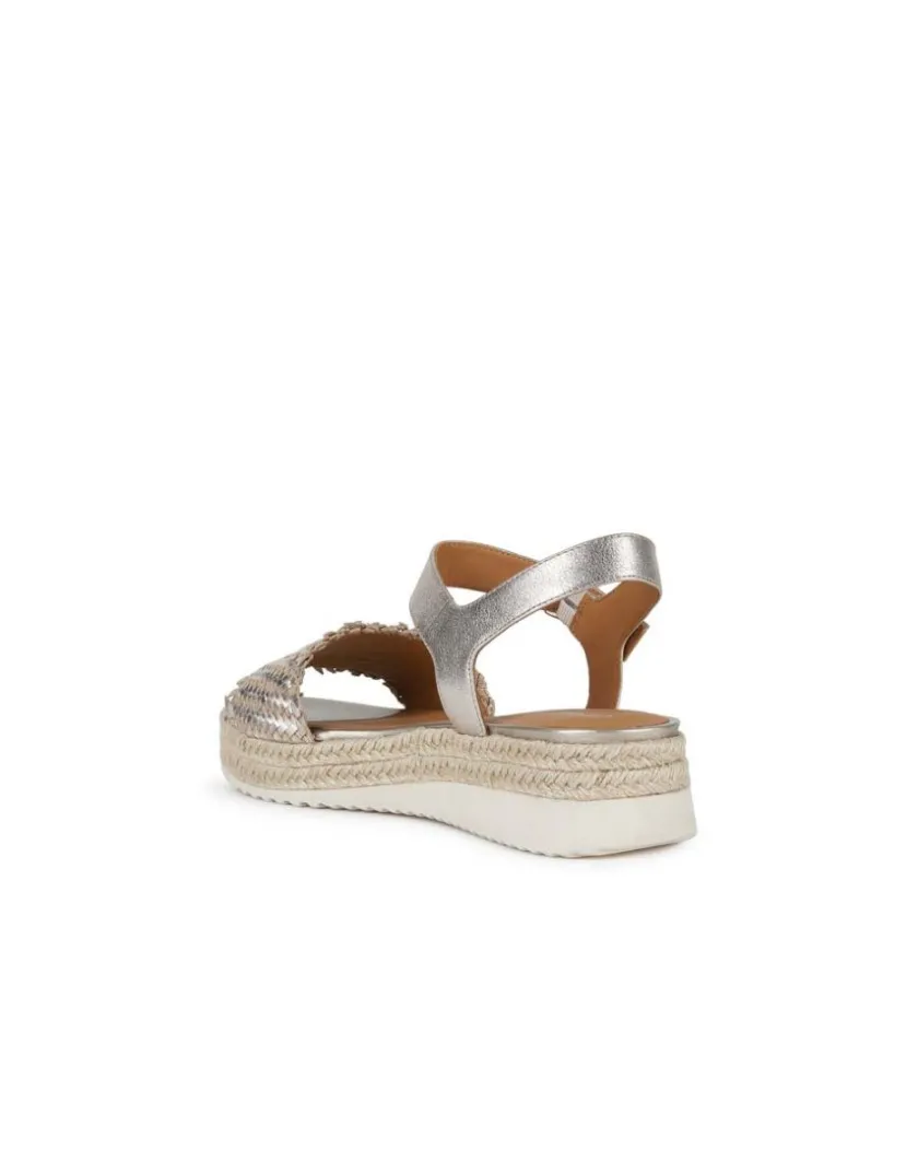 Discount Sandale corde cuir argent GEOX Sandales