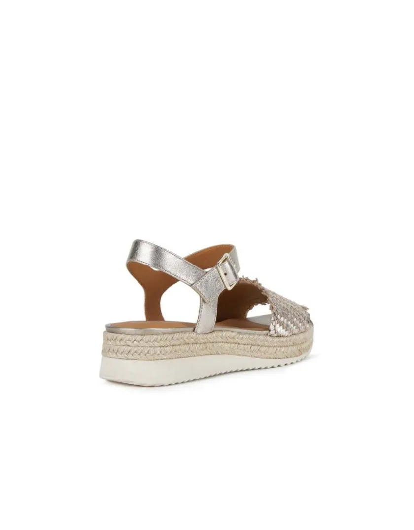 Discount Sandale corde cuir argent GEOX Sandales