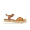 Outlet Sandale corde cuir camel GEOX Sandales