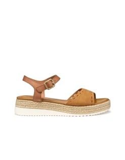 Outlet Sandale corde cuir camel GEOX Sandales