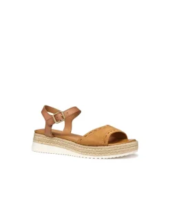 Outlet Sandale corde cuir camel GEOX Sandales