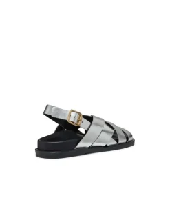 Clearance Sandale plate cuir argent GEOX Sandales