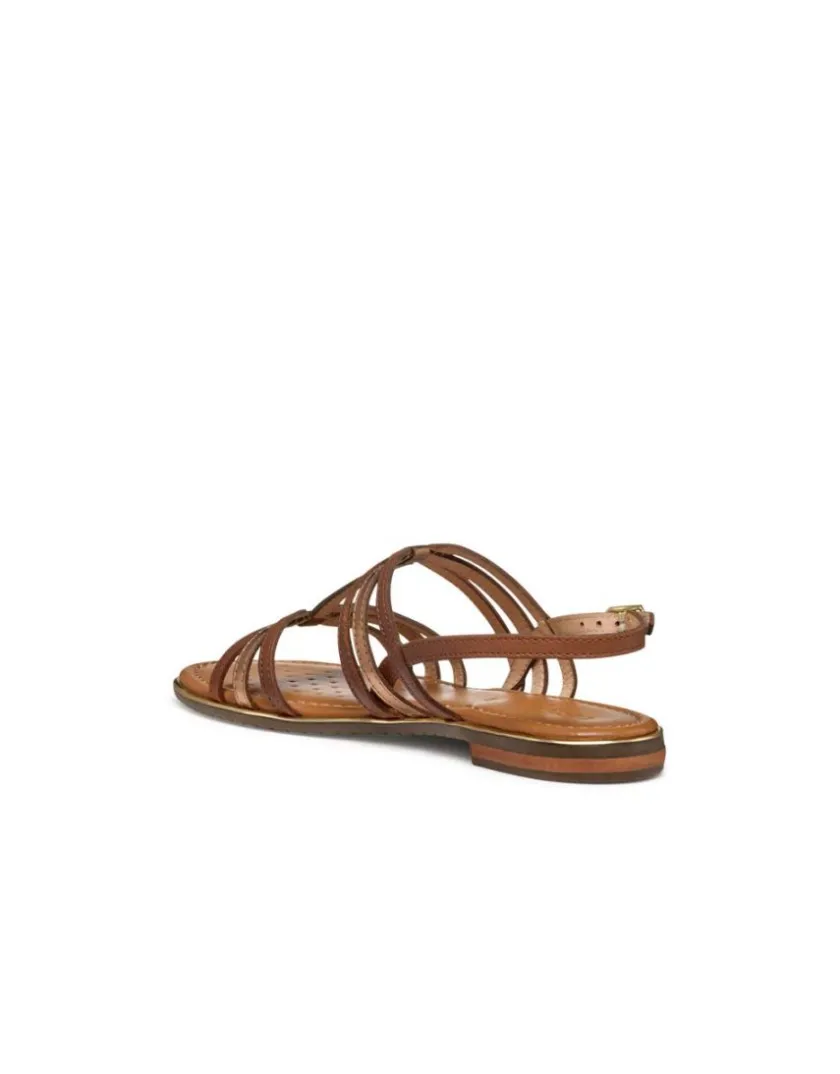 Clearance Sandale plate marron cuir GEOX Sandales
