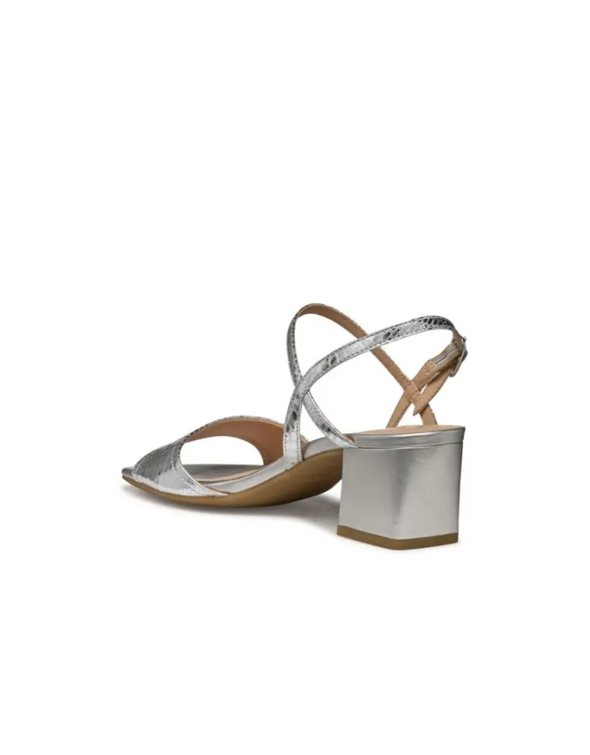 Fashion Sandale talon cuir argent GEOX Sandales