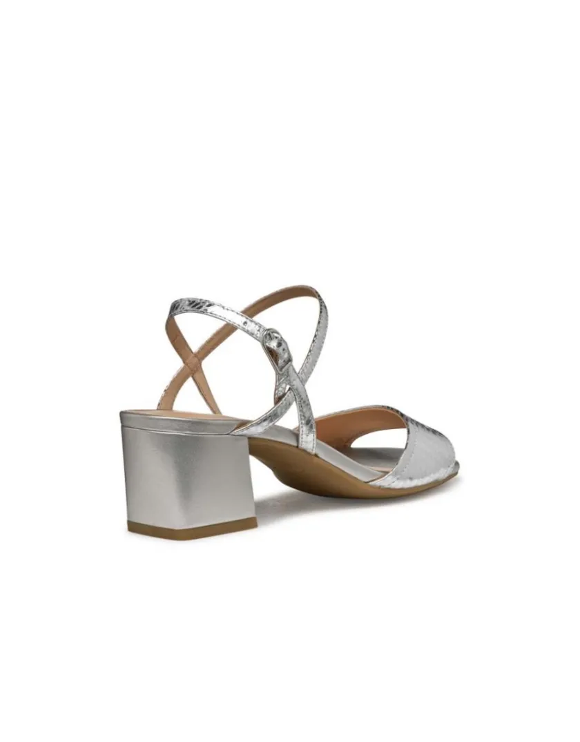 Fashion Sandale talon cuir argent GEOX Sandales