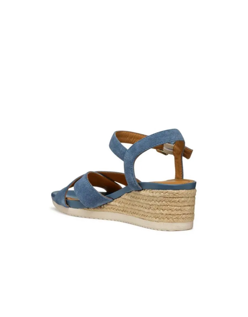 Hot Sandales talon cuir bleu GEOX Sandales