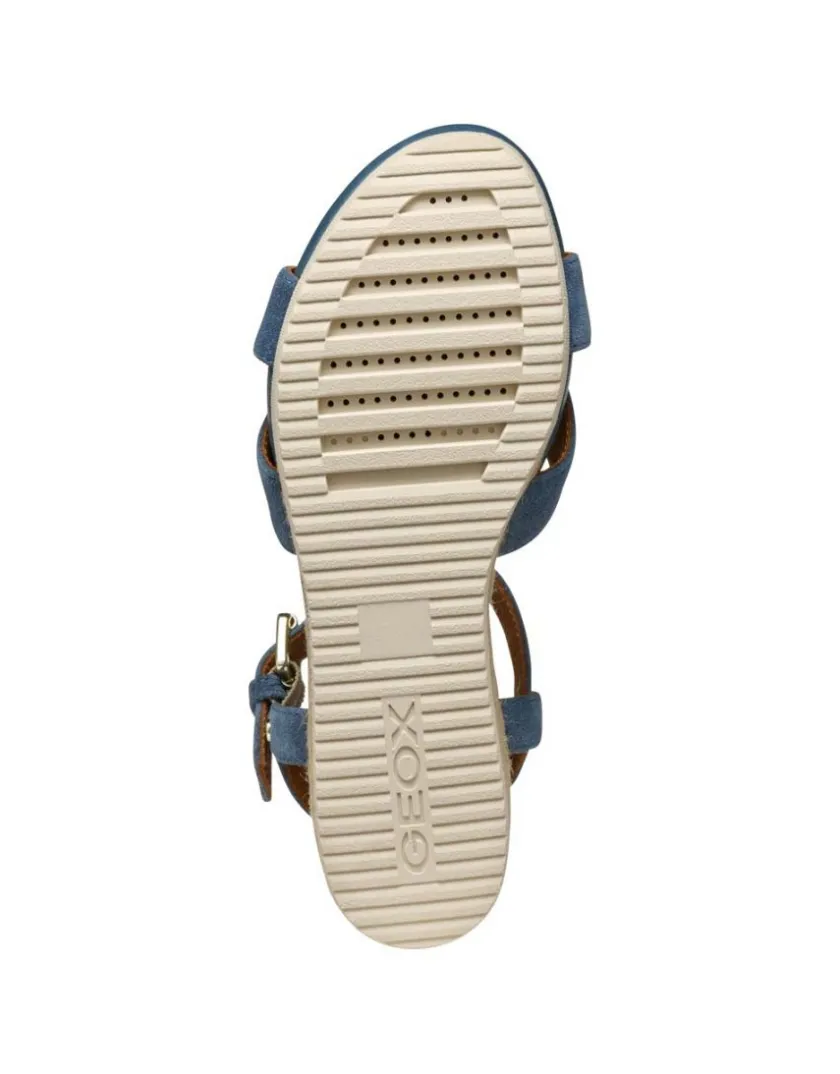 Hot Sandales talon cuir bleu GEOX Sandales