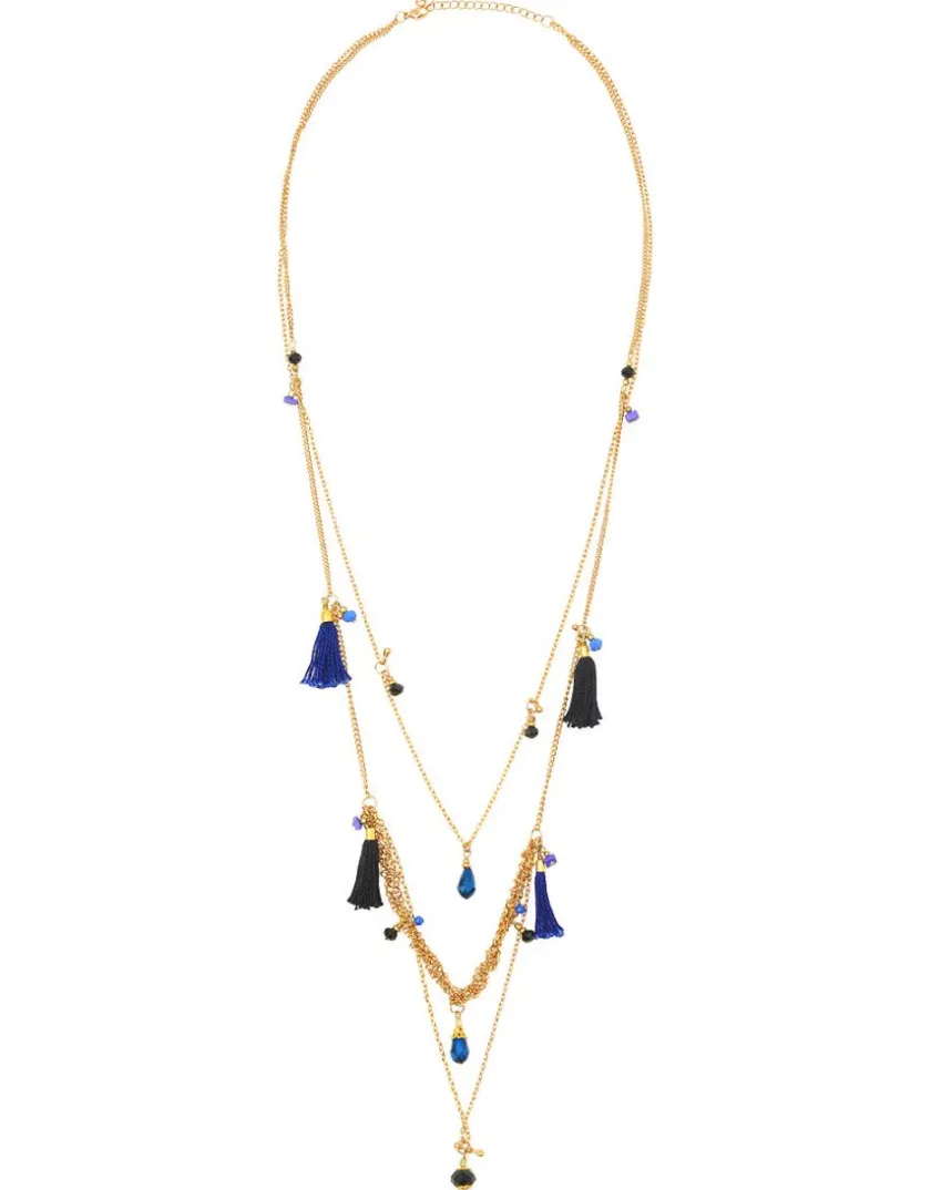 Online Sautoir à pompons bleus Accessoires