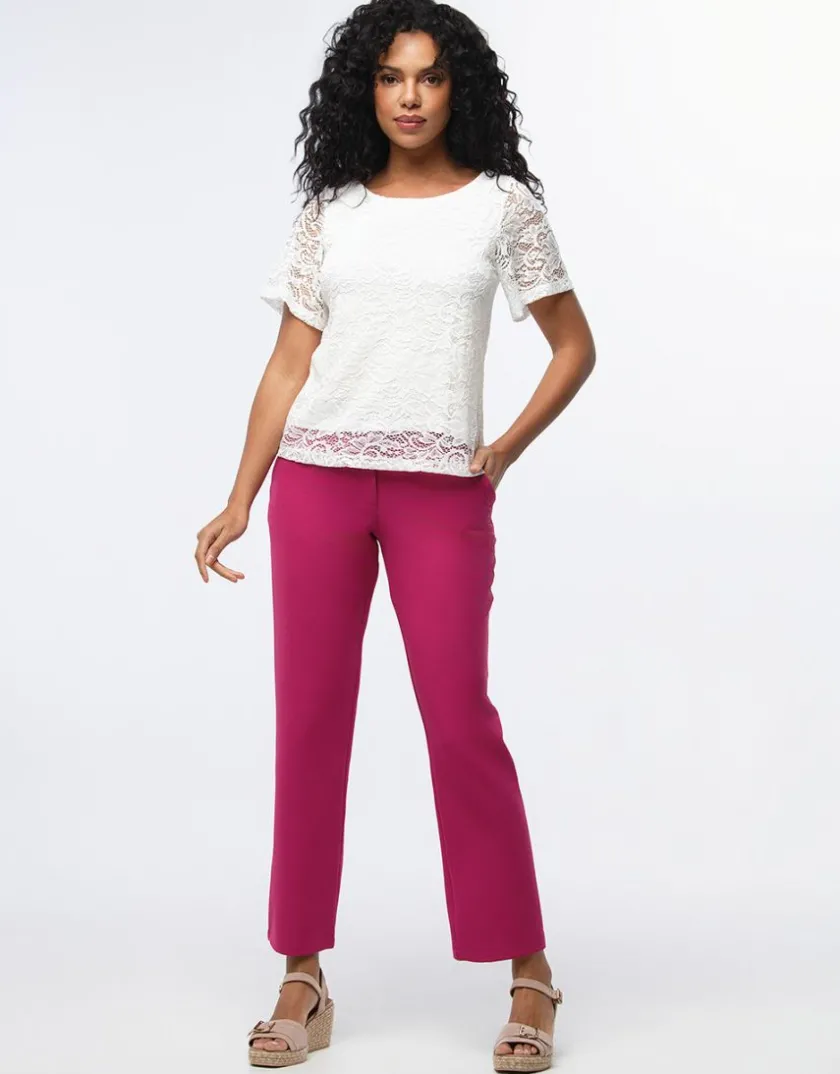 Clearance Top dentelle chic écru Chemisiers & Blouses|Hauts