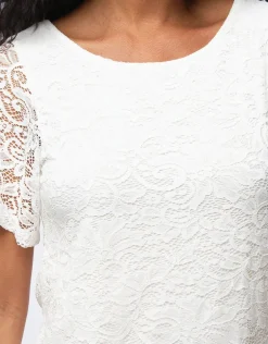 Clearance Top dentelle chic écru Chemisiers & Blouses|Hauts